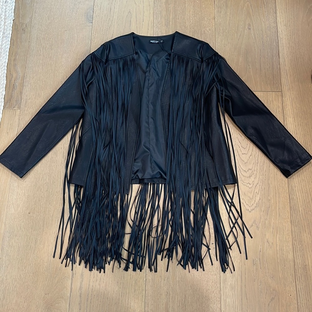 Nasty Gal Black Fringe Jacket